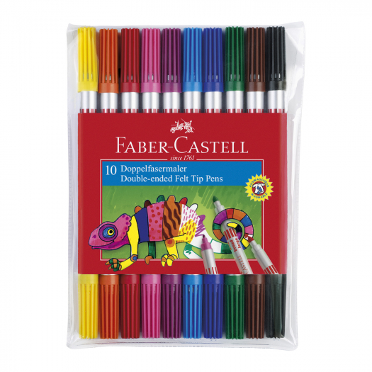 Фломастеры двухсторонние, в футляре, 10 шт Faber-Castell | Фото 1