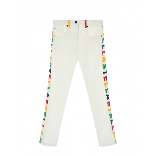 Белые джинсы с разноцветным лого Stella McCartney | Фото 1
