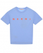 Голубая футболка с оранжевым лого MARNI | Фото 1