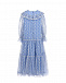 Голубое платье из фатина с вышивкой GG GUCCI | Фото 2