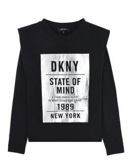 Черная толстовка с логотипом DKNY Черный, арт. D35R69 09B | Фото 1