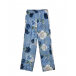 Голубые брюки с цветочным принтом Monnalisa | Фото 1