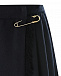 Темно-синяя плиссированная юбка из шерстяной ткани Dal Lago | Фото 4