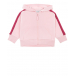Розовая спортивная куртка с бордовыми лампасами Monnalisa | Фото 1