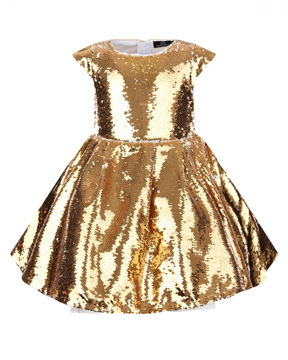 Золотистое платье с двухсторонними пайетками Dan Maralex | Фото 1
