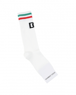 Белые носки с отделкой в полоску Dolce&Gabbana Белый, арт. LBKAA1 JACNY S9000 | Фото 1