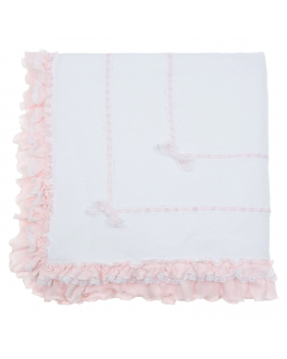 Белый плед с розовыми рюшами Aletta Мультиколор, арт. RAA21126I H135 | Фото 2