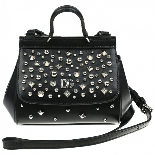 Черная сумка со стразами, 17x12x9 см Dolce&Gabbana | Фото 1