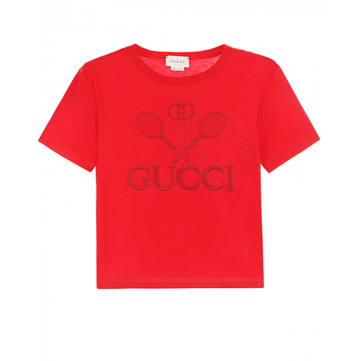 Красная футболка с логотипом GUCCI | Фото 1