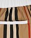 Бежевые шорты в полоску Burberry | Фото 4