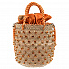 Бежевая сумка с оранжевыми кистями, 20x20x10 см Le Nine | Фото 3