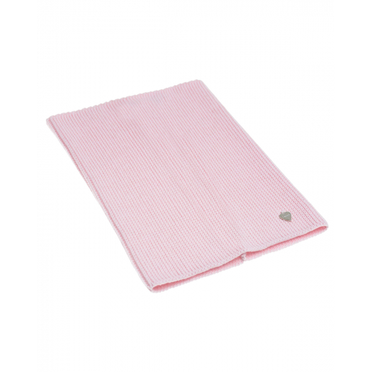 Шерстяной шарф-ворот розового цвета, 24х30 см Il Trenino | Фото 1