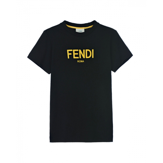 Черная футболка с логотипом Fendi | Фото 1