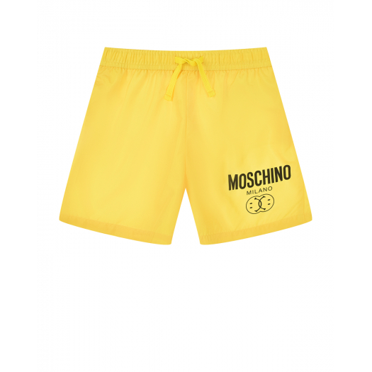 Желтые шорты для купания с лого Moschino | Фото 1