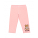 Розовые спортивные брюки с принтом &quot;медвежонок&quot; Moschino | Фото 1