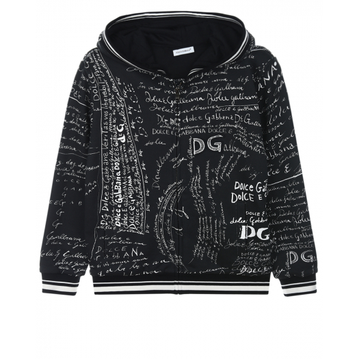 Черная спортивная куртка с логотипом Dolce&Gabbana | Фото 1