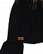 Черная шапка с меховыми помпонами Joli Bebe | Фото 3