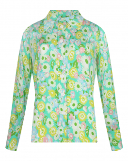 Зеленая блуза с цветочным принтом ROHE Салатовый, арт. 406-20-082 354 | Фото 1