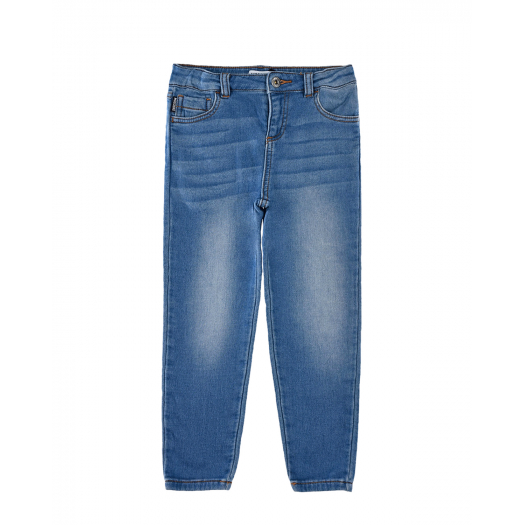 Голубые джинсы с декором на заднем кармане Moschino | Фото 1