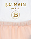 Бело-розовый комбинезон с логотипом Balmain | Фото 3