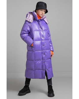 Лиловое стеганое пальто-пуховик Naumi Лиловый, арт. 1190MP-0022-MV077 | Фото 2