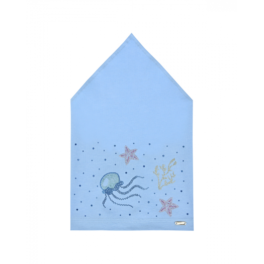 Голубая косынка с морским декором Il Trenino | Фото 1