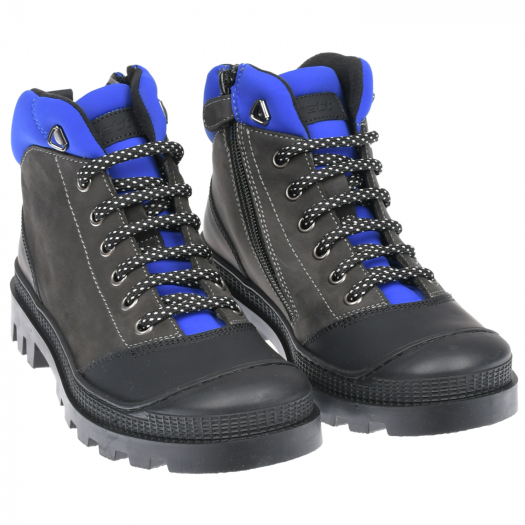 Черно-синие ботинки с прорезиненным мысом Jarrett | Фото 1