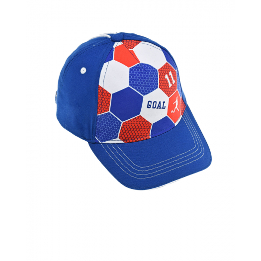 Синяя кепка с принтом &quot;футбольный мяч&quot; MaxiMo | Фото 1