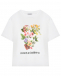 Футболка с цветочным принтом, белая Dolce&Gabbana | Фото 1