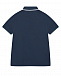 Темно-синяя футболка-поло с отделкой в полоску Emporio Armani | Фото 2