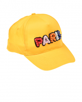 Желтая шапка с надписью &quot;PARIS&quot; из бусин Regina Желтый, арт. E0262 GIALLO | Фото 1