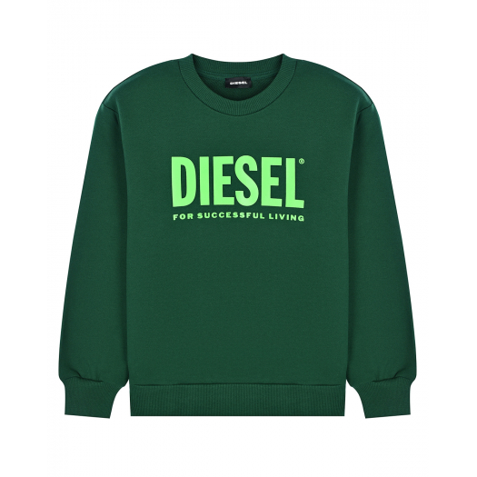 Зеленый свитшот с логотипом Diesel | Фото 1