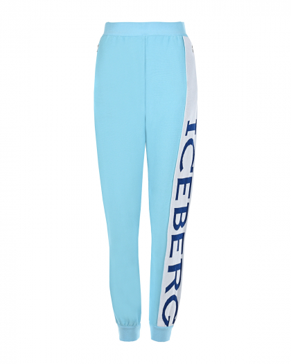 Голубые спортивные брюки с логотипом Iceberg | Фото 1