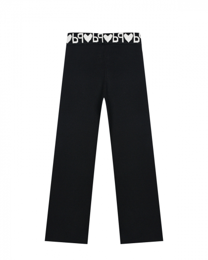 Трикотажные брюки с лого на поясе Pinko | Фото 1