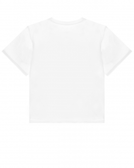 Белая футболка с черным логотипом MM6 Maison Margiela Белый, арт. M60131 MM009 M6100 | Фото 2