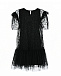 Черное платье с декором &quot;звезды&quot; Monnalisa | Фото 2
