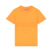 Оранжевая футболка с лого в тон Diesel | Фото 1
