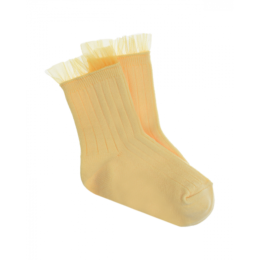 Желтые носки с капроновой оборкой Collegien | Фото 1