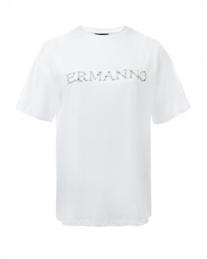 Футболка с лого Ermanno стразами  | Фото 1
