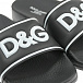 Черные шлепки с белым логотипом Dolce&Gabbana | Фото 6