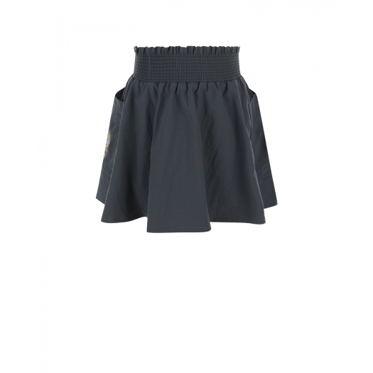 Темно-серая юбка с накладными карманами  | Фото 1