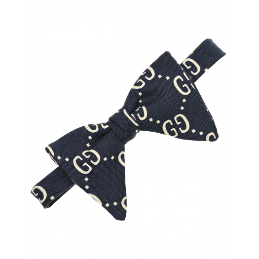 Синий галстук-бабочка с логотипом GUCCI | Фото 1