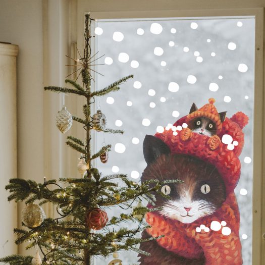 Наклейки на окно &quot;Снежные котики&quot; Kotya Motya design , арт. Снежные котики | Фото 1