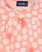 Платье персикового цвета с принтом в горошек Sanetta Kidswear | Фото 3