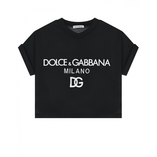 Черная футболка с контрастным лого Dolce&Gabbana | Фото 1