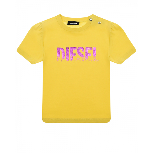 Желтая футболка с логотипом Diesel | Фото 1