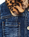 Джинсовая куртка с леопардовым воротником Monnalisa | Фото 3