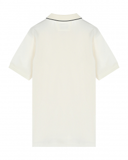 Белая футболка-поло с черным кантом CP Company Белый, арт. 12CKPL038A-005263W 103 | Фото 2