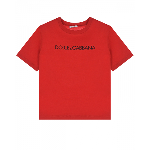 Красная футболка с лого Dolce&Gabbana | Фото 1