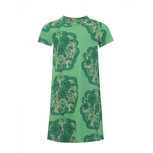 Зеленое платье с цветочным принтом  | Фото 1